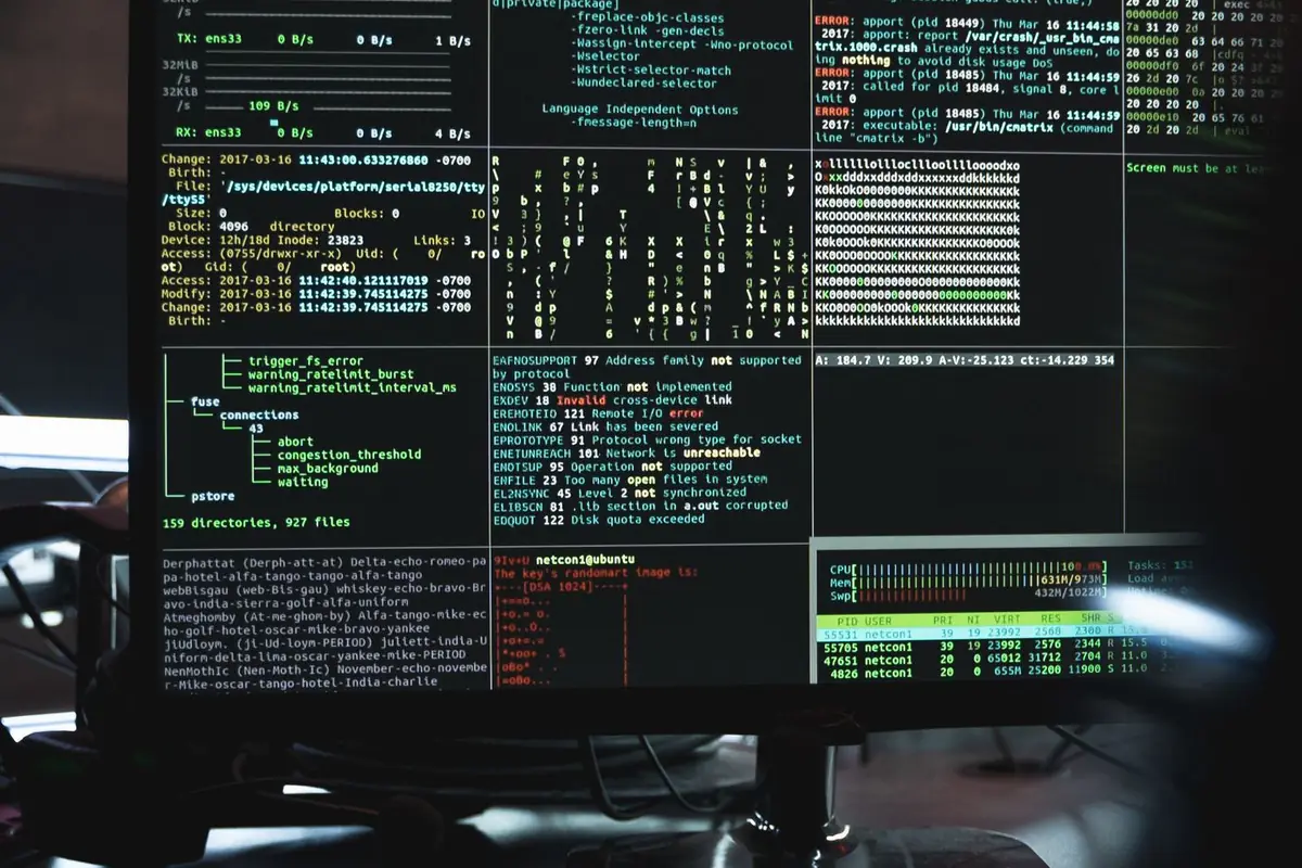 Security monitoring screens