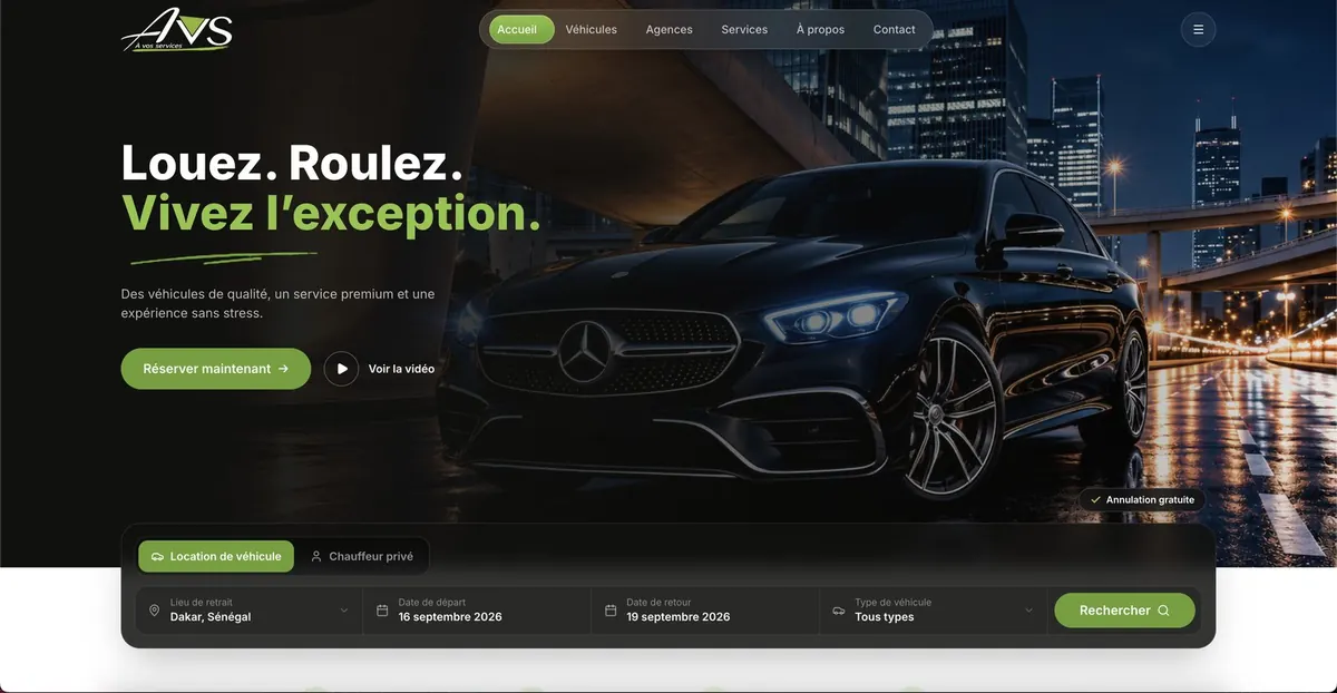 Aperçu du site AVS réalisé par Therion