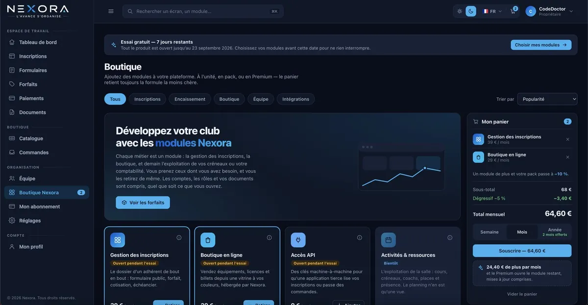 Aperçu du site Nexora réalisé par Therion